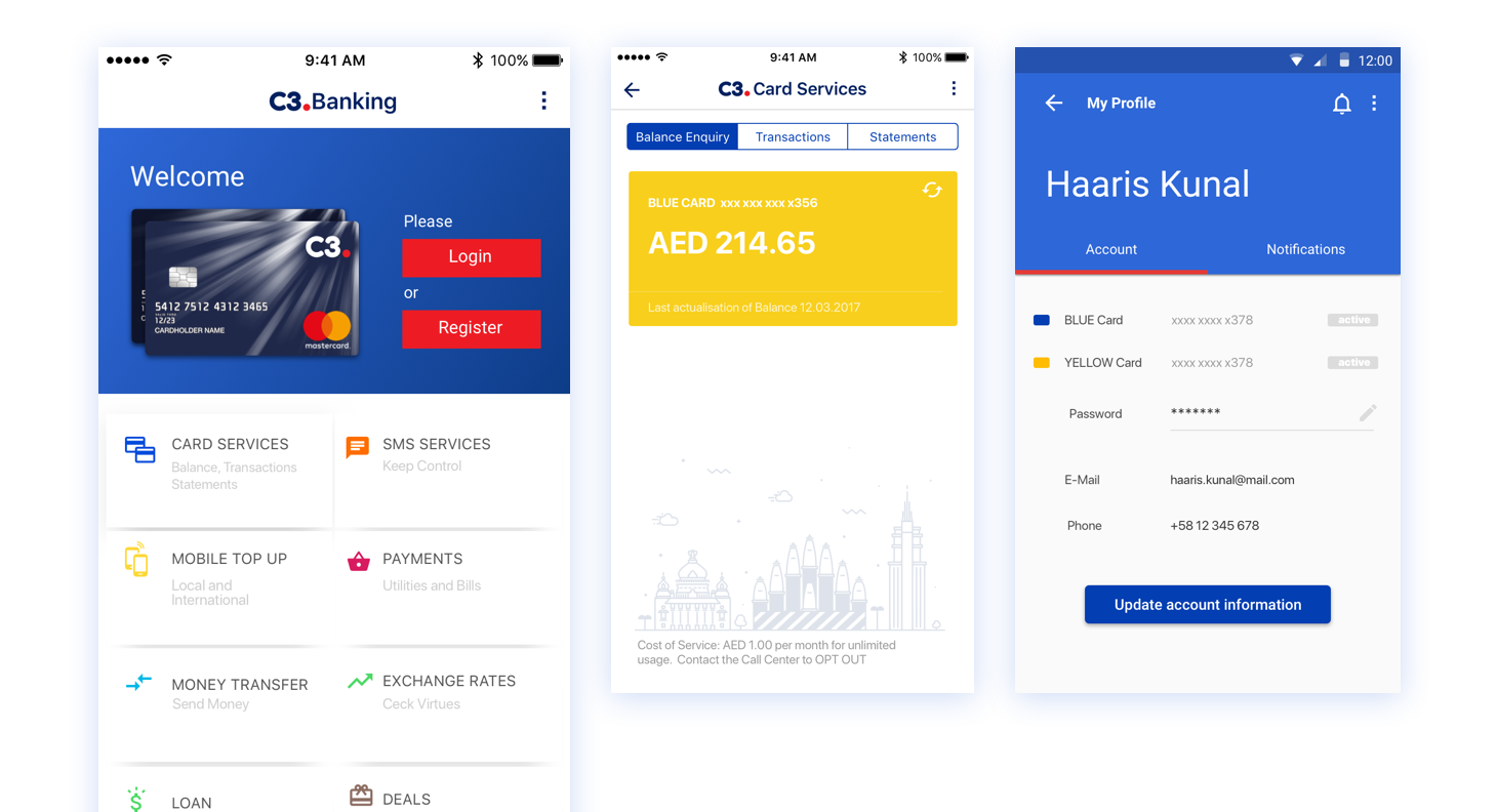 C3 Banking, app mobile banking